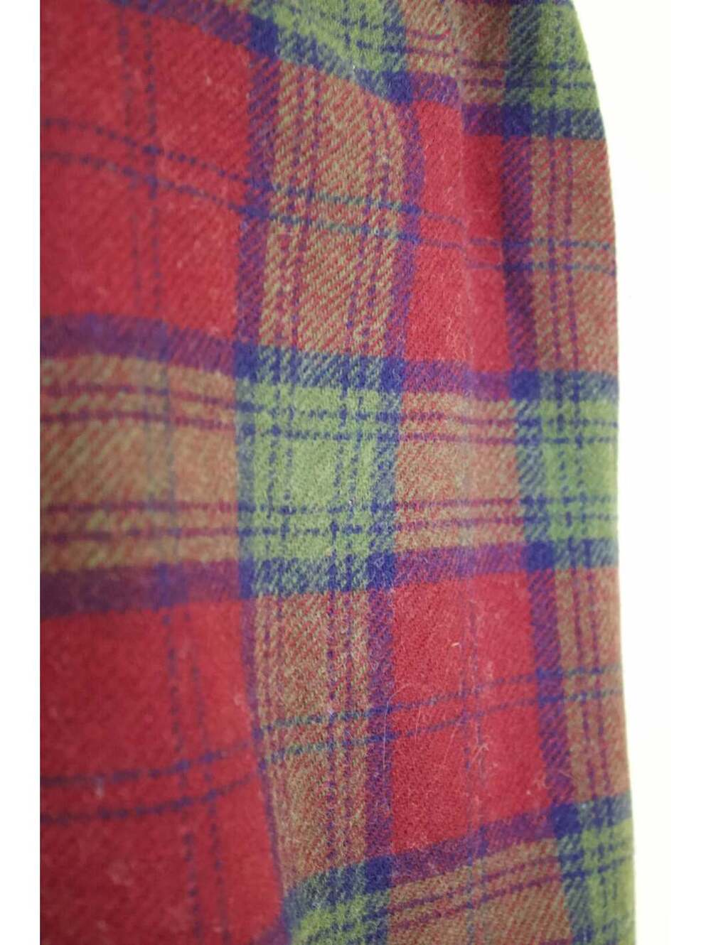 1970s Tartan Wool Skirt in Red, Blue and Olive Green - Picture 4 of 4